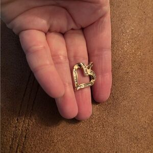 Gold Heart Pendant with diamond accents